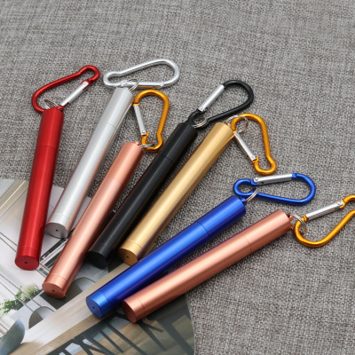 Reusable Adjustable Stainless Steel Foldable Drinking Straw Telescopic Straw