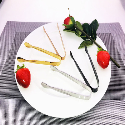 Colorful Stainless Steel Manual Tong Kitchen Gadget Sugar Tong Ice Tong